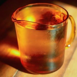 yellow glass pitcher | vintage drinkware